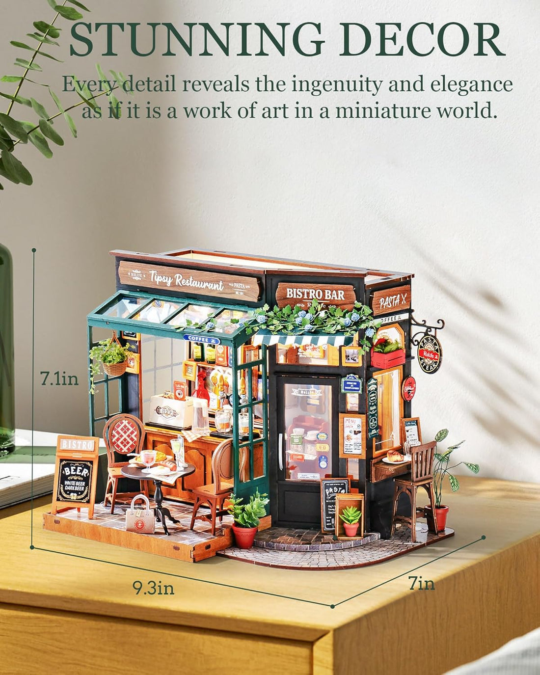 Rolife DIY Miniature House Kit Tipsy Restaurant (DG167) Dollhouse Kit