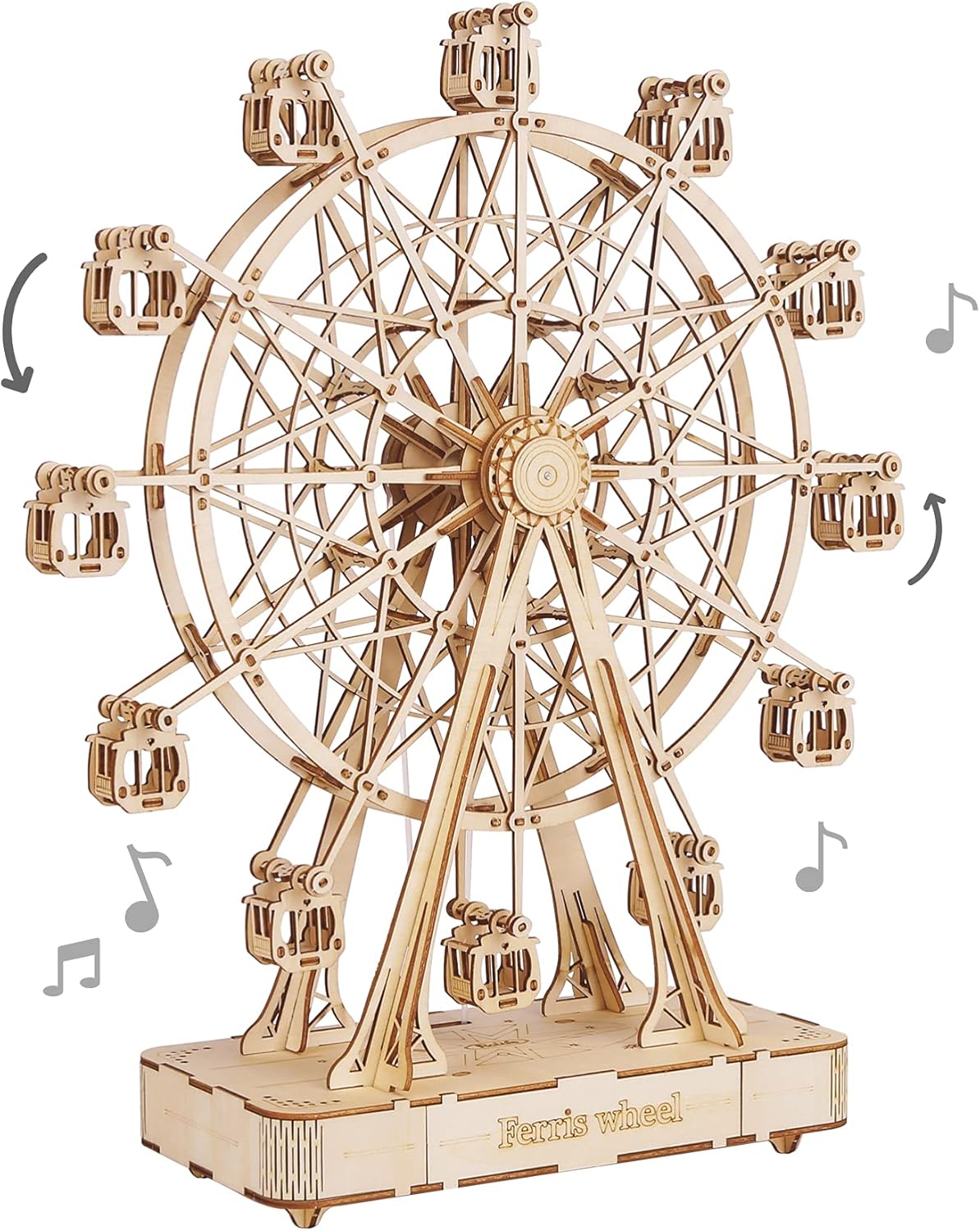 Rolife 3D Wooden Puzzle Ferris Wheel Hand Crank Music Box/ TGN01