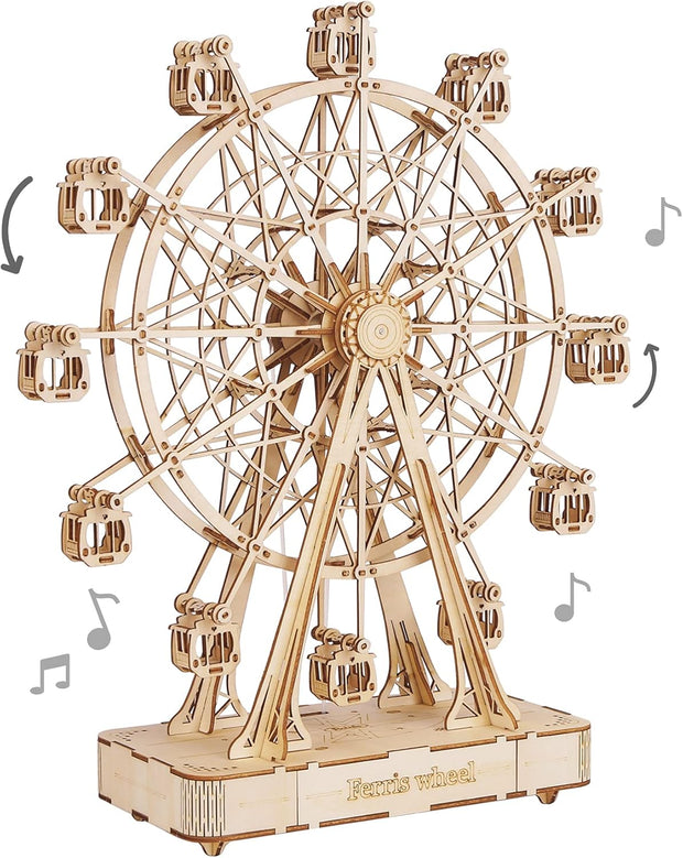 Rolife 3D Wooden Puzzle Ferris Wheel Hand Crank Music Box/ TGN01