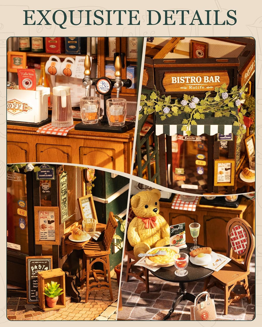 Rolife DIY Miniature House Kit Tipsy Restaurant (DG167) Dollhouse Kit