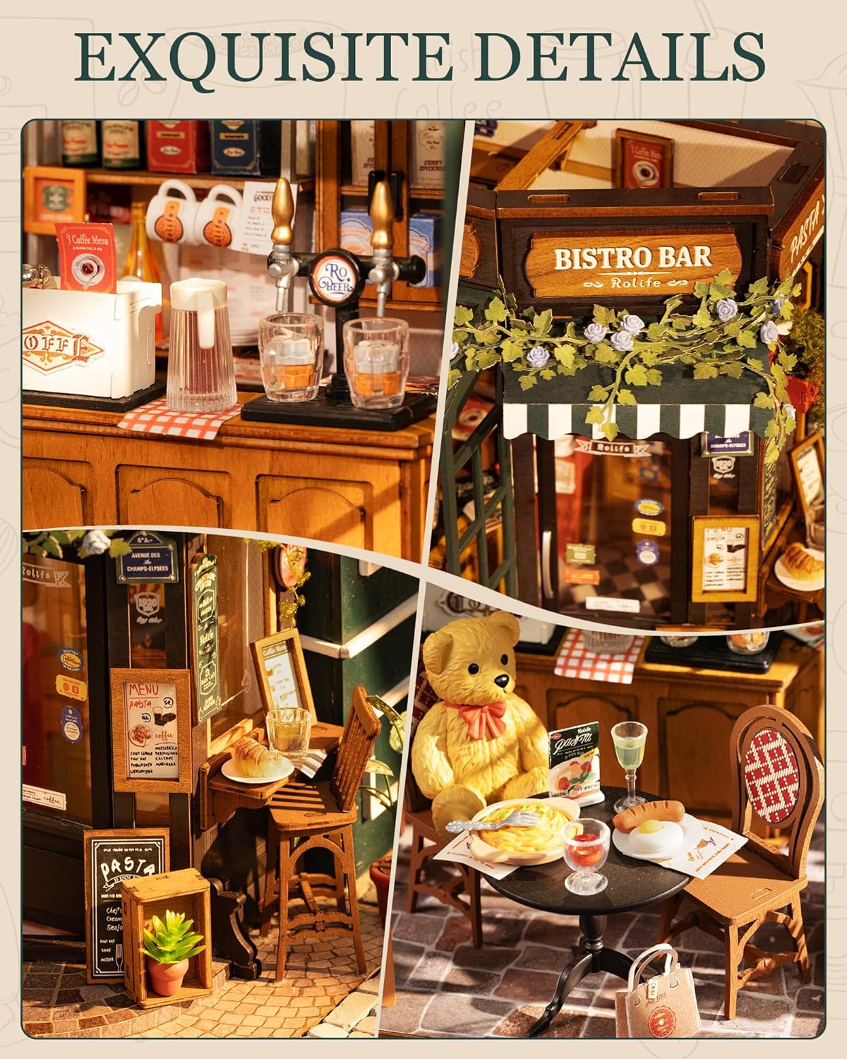 Rolife DIY Miniature House Kit Tipsy Restaurant (DG167) Dollhouse Kit