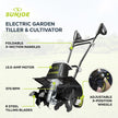 Sun Joe Corded Electric Garden Tiller & Cultivator with Steel Tines, TJ604E