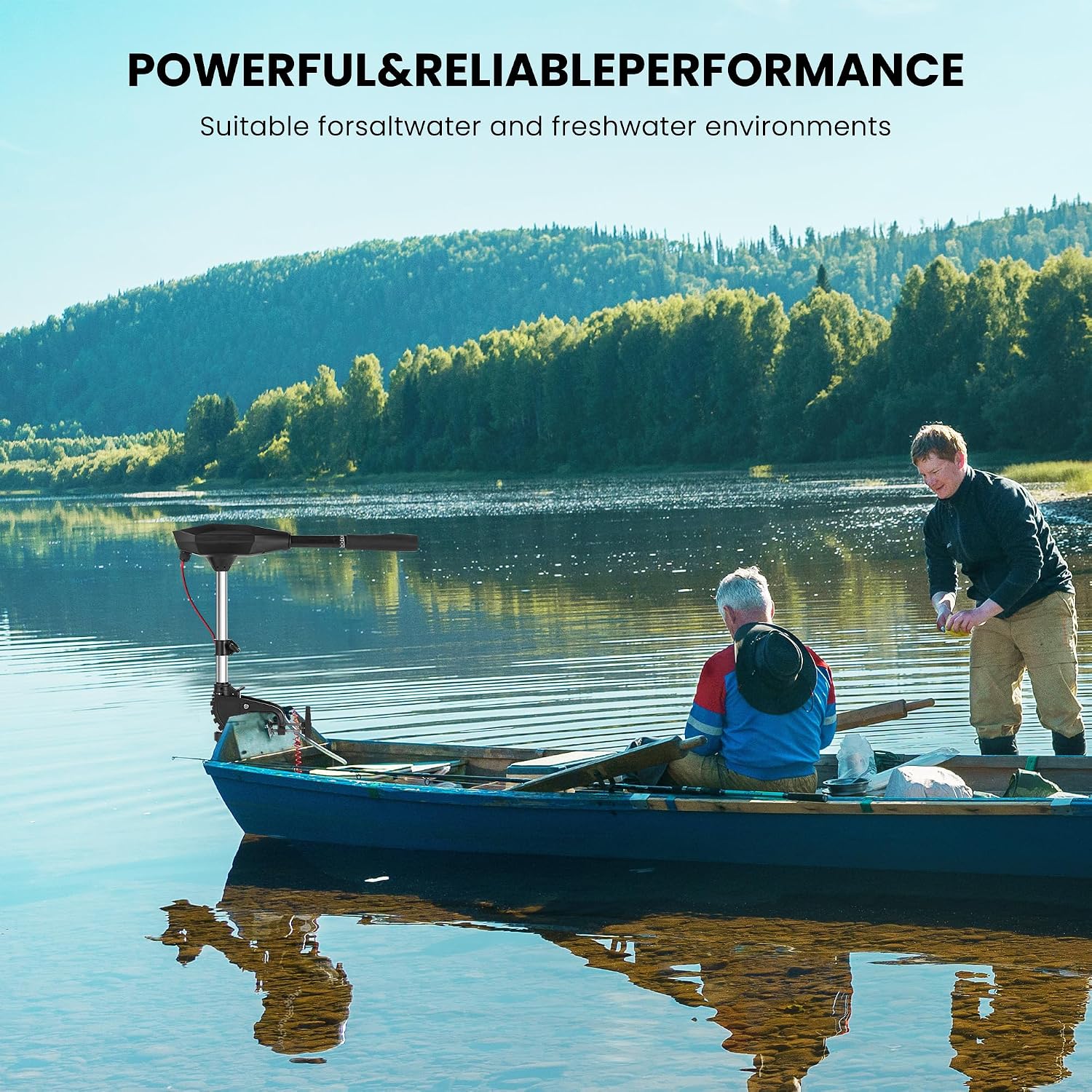 SUNELEXE 55lb Thrust Trolling Motor SM-55 with 8 Speed Control, Outboard Motor