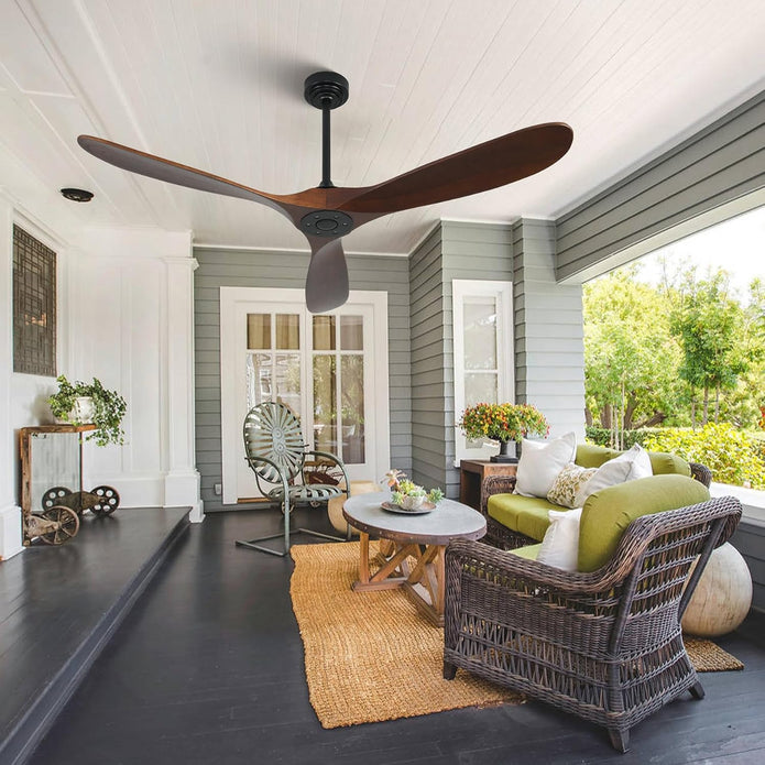 NEW /open box Homlit Ceiling Fan Without Light, 60 Inch Smart Ceiling Fan with Remote  Voice Control 3-Blade Wood Fan, 6 Speeds Red Walnut