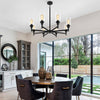 NEW LIGHTDAMY 8-Light Black Farmhouse Chandeliers Light 34'' Fixture for Dining Room