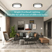 NEW/OPEN BOX 16Inch LED Ceiling Light Fixtures, Flush Mount Light Fixtures 50W,Black 2 Packs