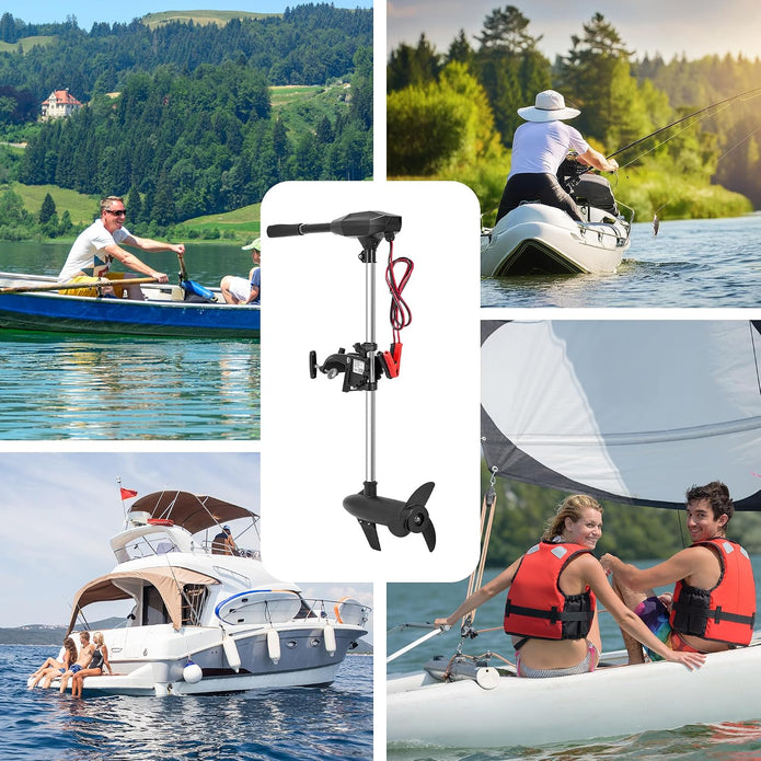 SUNELEXE 55lb Thrust Trolling Motor SM-55 with 8 Speed Control, Outboard Motor