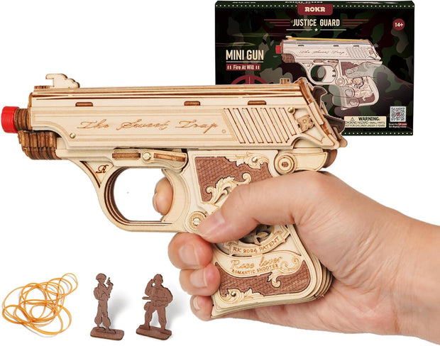 ROKR 3D Wooden Puzzles 113 Pieces Rubber Band Mini Model Building Kit for Adult LQ502
