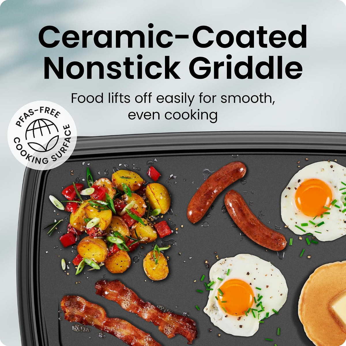 DEMO/OPEN BOX Chefman XL Electric Griddle with Removable Temperature Control, Immersible Flat Top Grill  25 x 51 CM