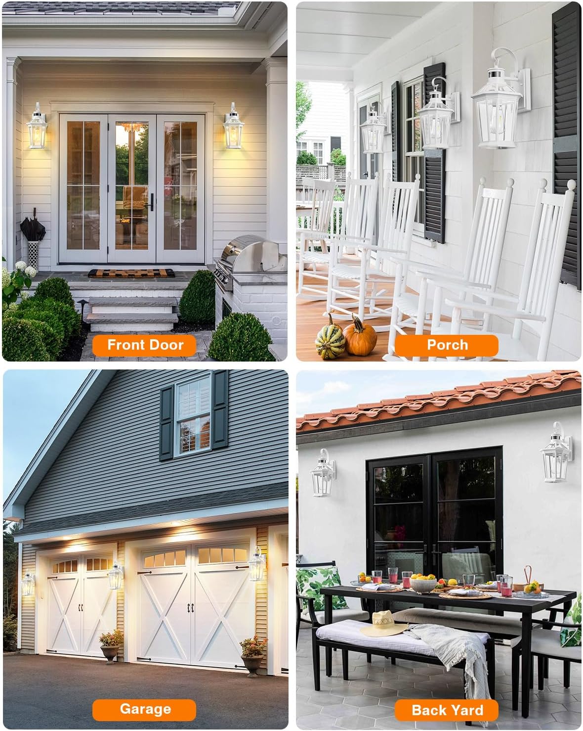 NEW/OPEN BOX VIANIS Motion Sensor Exterior Light Fixture, Dusk to Dawn Outdoor Wall Lighting, 2 Pcs White