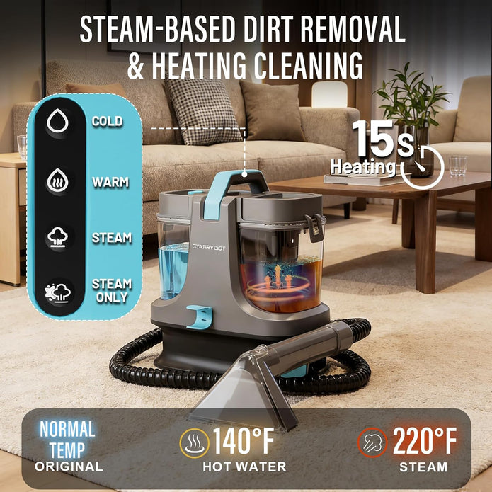 NEW Starrybot Portable Carpet Cleaner with Steam, 18Kpa Spot Cleaner-C-AC2502