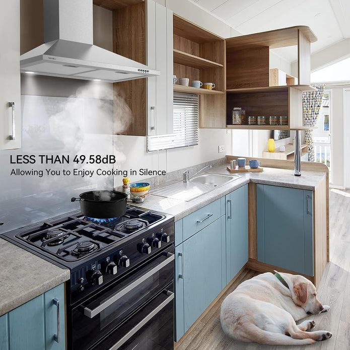 NEW Hermitlux 30 Inch Wall Mount Range Hood, Stainless Steel Kitchen Vent Hoods HMX-USD24Y75AC