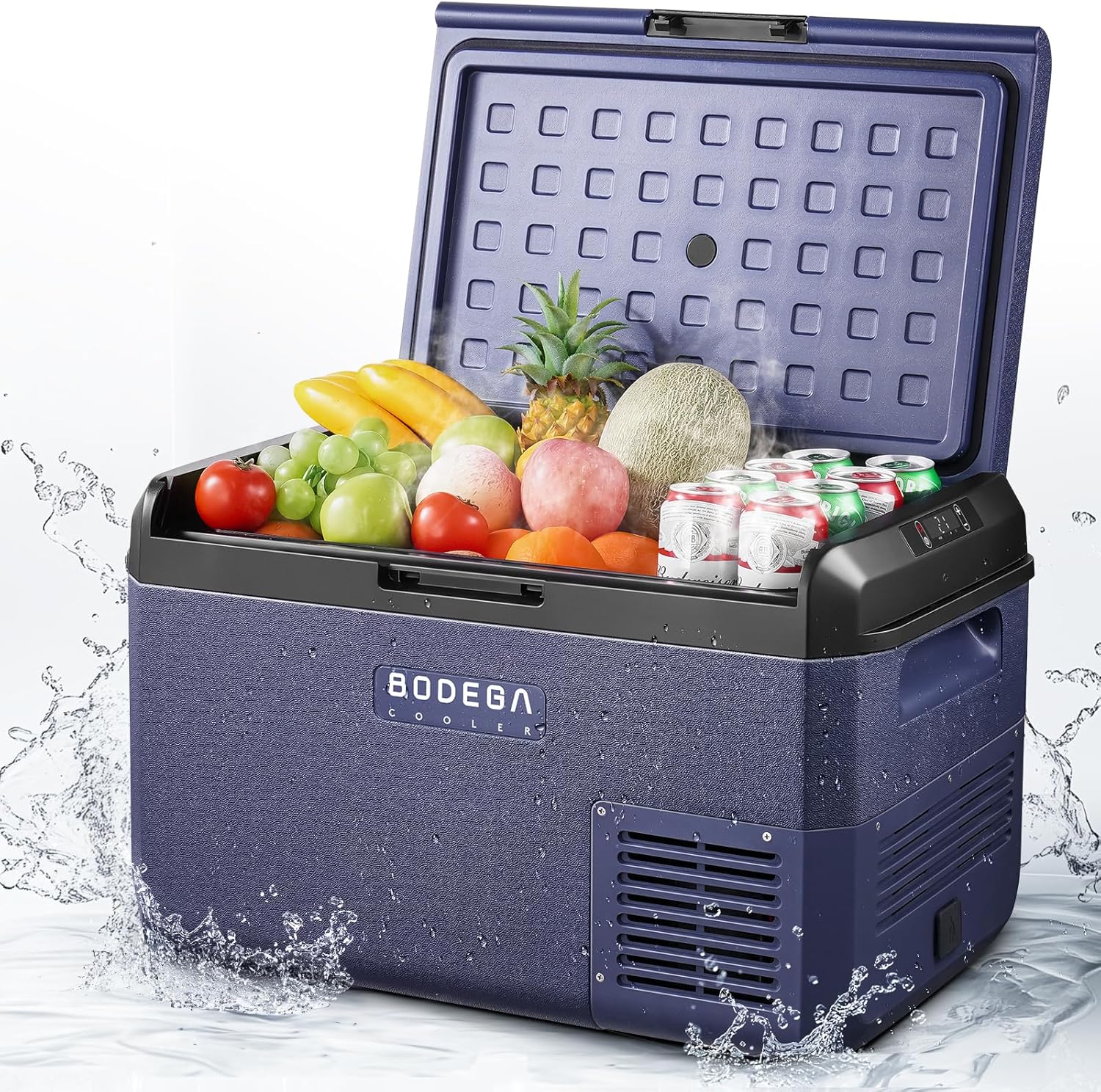 NEW/OPEN BOX BODEGACOOLER 12 Volt Car Refrigerator, 42QT(40L) -MCD40D Waterproof Electric Cooler