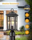 NEW/OPEN BOX OPAXIS Dusk to Dawn Outdoor Post Lights, Black Post Lights Outdoor-P82491