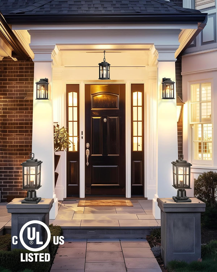 NEW/OPEN BOX OPAXIS Dusk to Dawn Outdoor Post Lights, Black Post Lights Outdoor-P82491