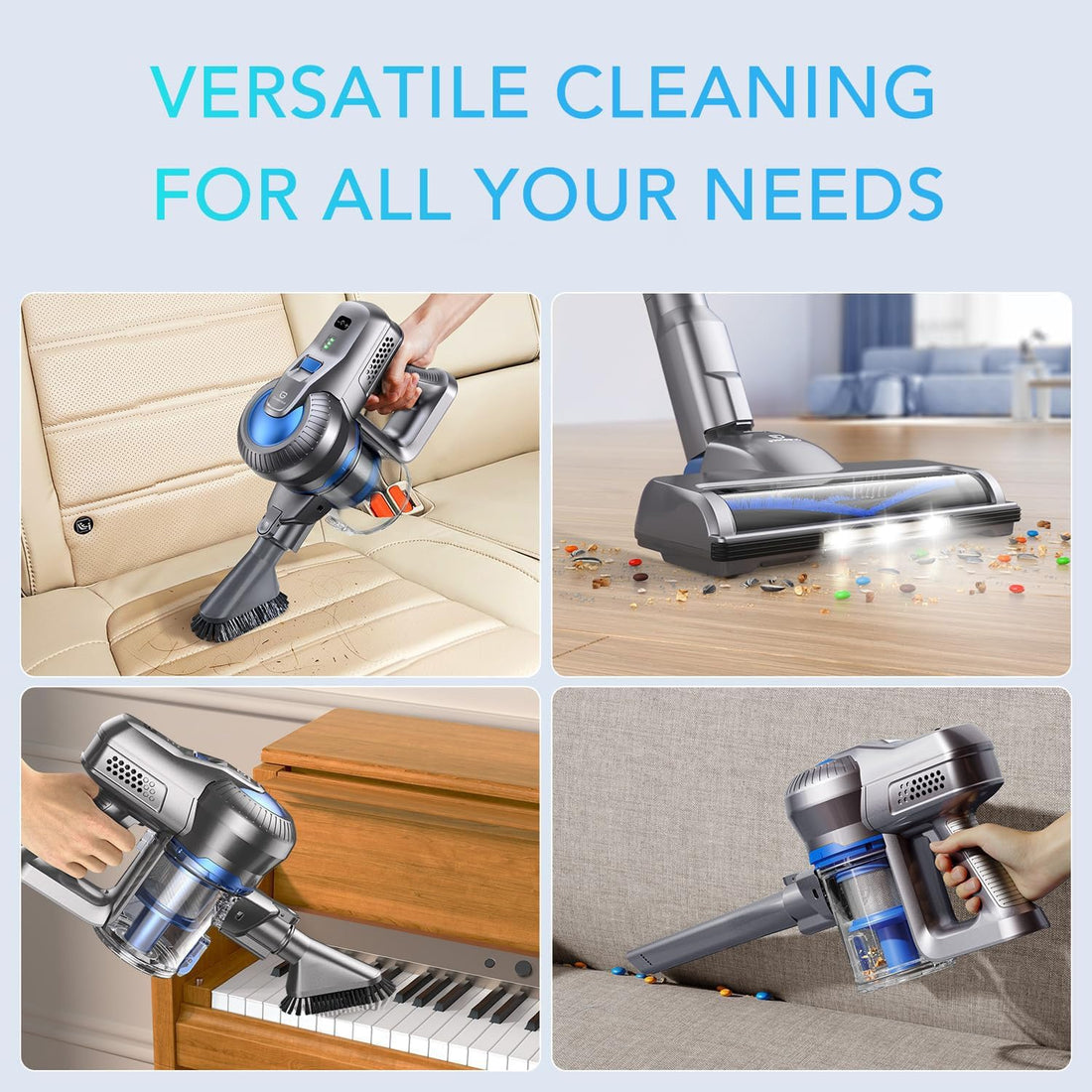 Greenote Cordless Vacuum Cleaner, 22KPA 200W Stick Vacuum Cleaner, 6 in 1