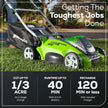 Greenworks 40V 16-inch Cordless Lawn Mower, 4.0 Ah Battery and Charger Included 25242