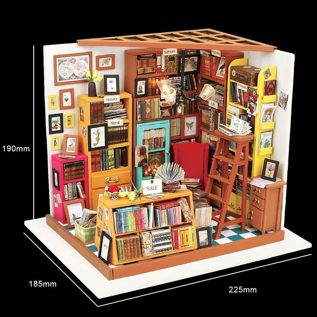 Rolife DIY Miniature House Kit Sam's Study, Tiny House Kit for Adults to Build  DG102