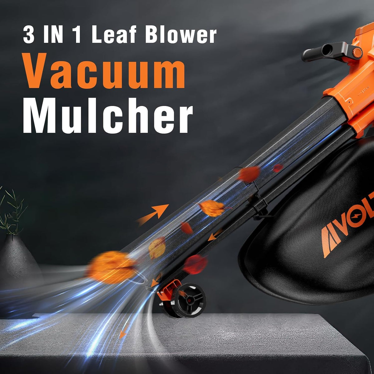 AIVOLT Leaf Blower Vacuum Mulcher, Cordless Leaf Vacuum3 IN 1  with 40L Bag 160MPH, 600CFM -H66162