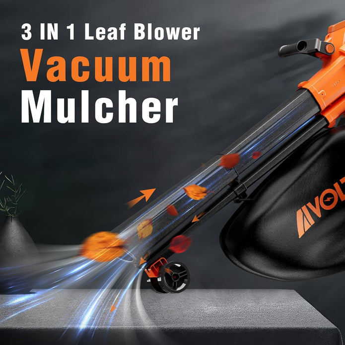 AIVOLT Leaf Blower Vacuum Mulcher, Cordless Leaf Vacuum3 IN 1  with 40L Bag 160MPH, 600CFM -H66162
