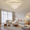OPEN BOX 24 Inch Modern Crystal Chandeliers  Ceiling Light Flush Mount With Remote