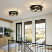 OPEN BOX ZHU YAN 4-Light Flush Mount Ceiling Light - Black, E26 Base (2 Pack)