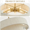 OPEN BOX ELYCCUPA 20” Hand Woven Rattan Chandelier Boho Pendant Light  Adjustable ,White - 532-SCD-6