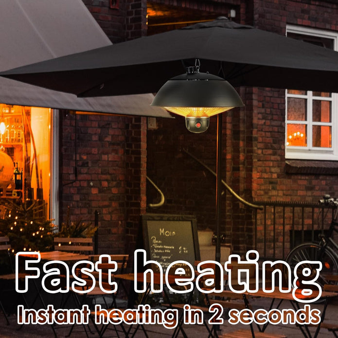 DONYER POWER Electric Halogen Tubes Hanging Patio Heater -600 black