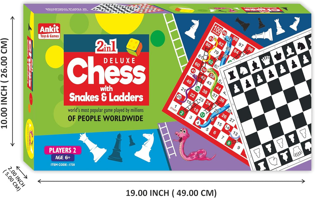 Ankit Toys & Games Chess, Ludo, Snakes & Ladders Senior Classic Tabletop