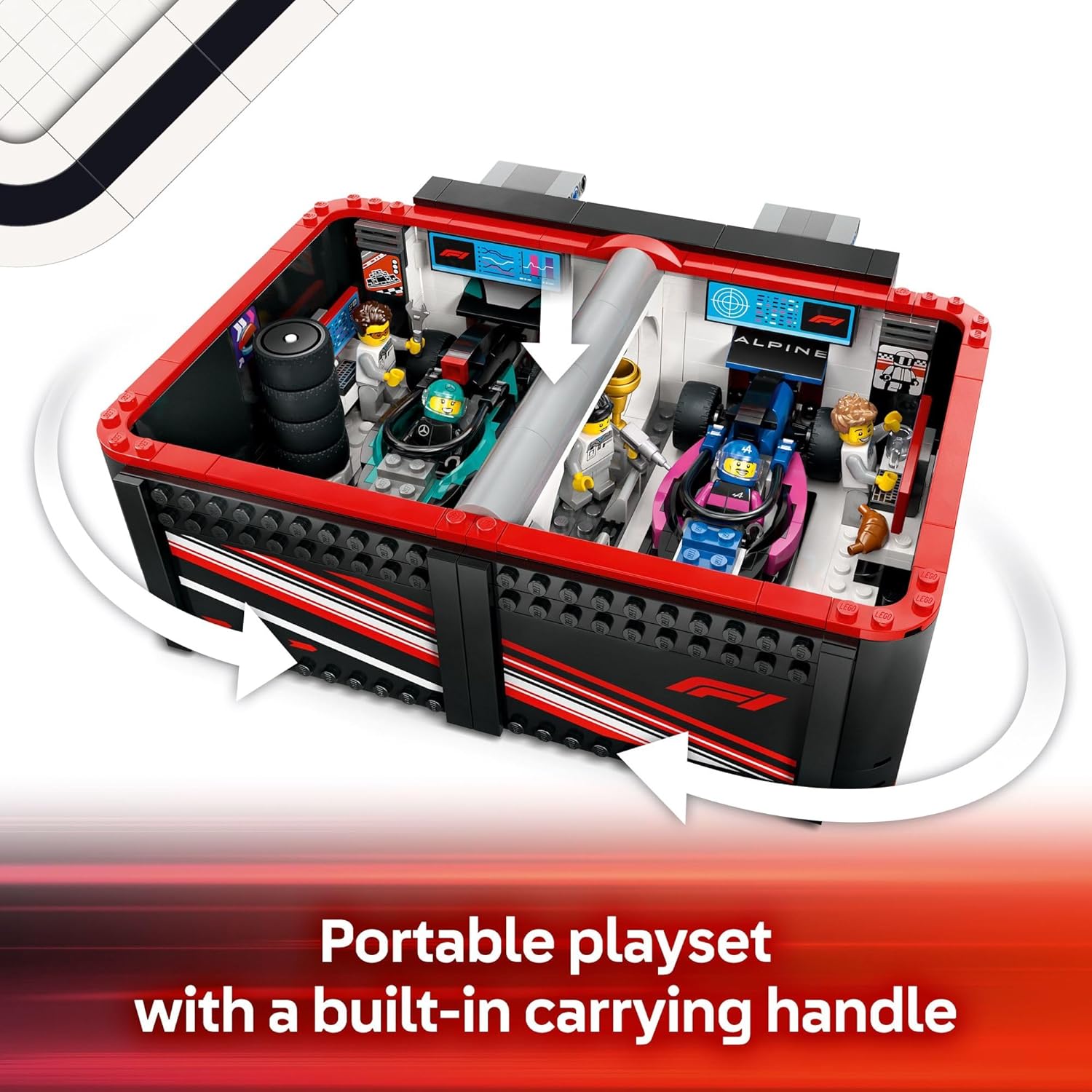 LEGO City F1 Garage & Mercedes-Model Race Car Building Toy  Playset for Kids (60444)