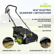 Sun Joe Electric Dethatcher  Scarifier, Corded, with 8-Gal Bag, AJ801E 12.6-Inch Cutting Width, 12-Amp Motor