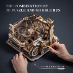 ROKR 3D Electric Model Kits Marble Spaceport LGC01, Marble Run Brain Wooden Puzzles