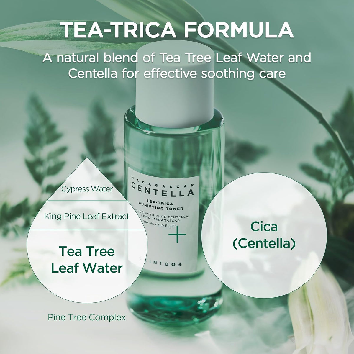 SKIN1004 Madagascar Centella Tea-Trica Purifying Toner 210ml, Soothing Hydration, Acne Care