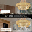 NEW/OPEN BOX HEMLDAN 20” Boho Ratten Chandelier Fan