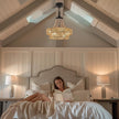 NEW/OPEN BOX HEMLDAN 20” Boho Ratten Chandelier Fan
