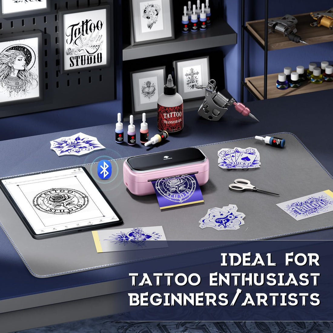 Phomemo TP31 Tattoo Maker -Mini Stencil Printer Machine with 30pcs Transfer Paper, Pink