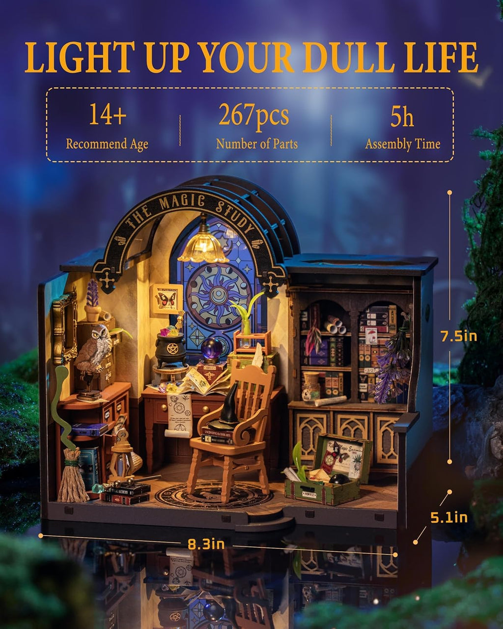 Rolife DIY Miniature House Kit  The Magic Study Mini Wooden Kit (DG166)