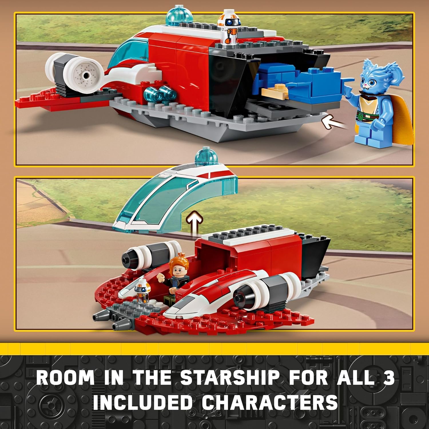 LEGO Star Wars: Young Jedi Adventures The Crimson Firehawk, Kids’ Starter Set(75384)