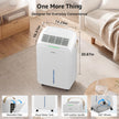 KNKA 2500 Ft² Max 34 Pints Dehumidifier for Basement with Drain Hose, White-PD22SC-12
