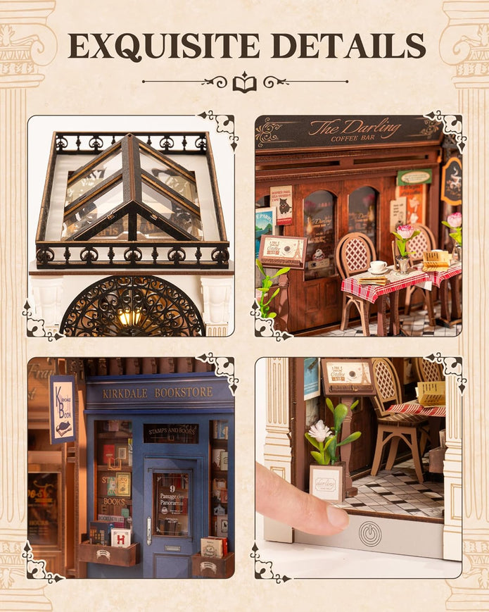Rolife DIY Book Nook Wonderland Miniature Dollhouse Arcade Dating Kit 3D Wooden Puzzle TGB10