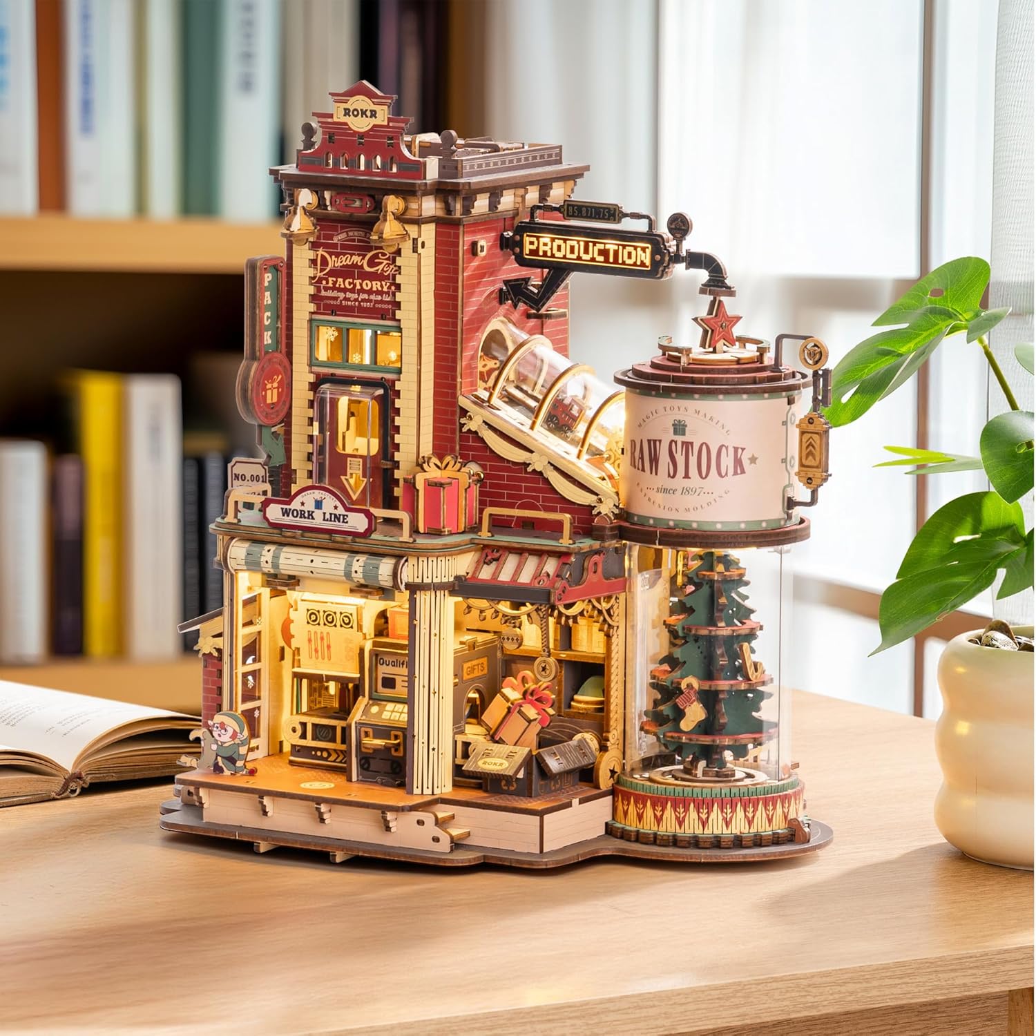 ROKR 3D Puzzle for Adults Christmas Style Dream Gift Factory Wooden Model Kit (EAB01)