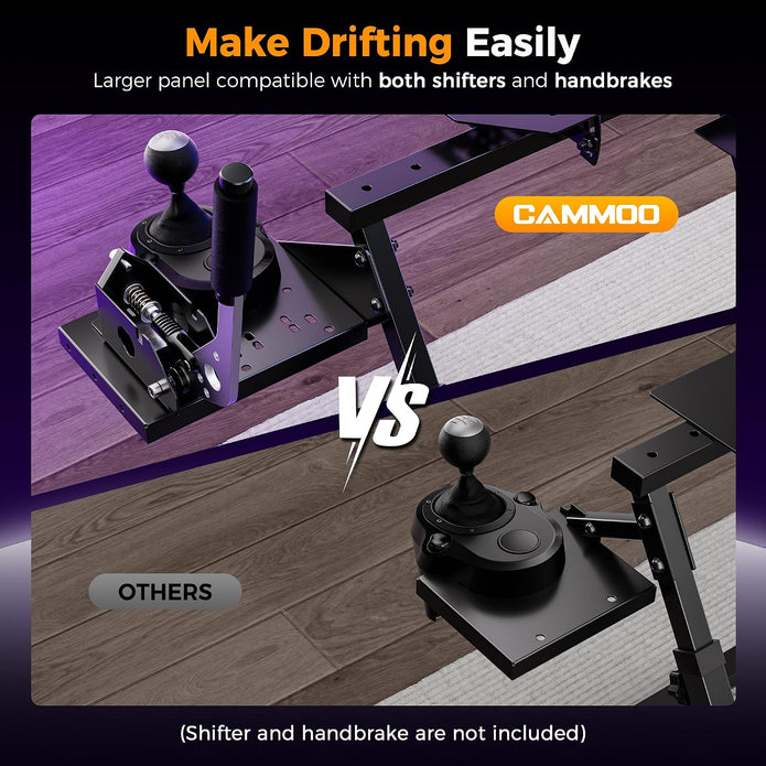 CAMMOO High Compatible Racing Wheel Stand Fits Handbrake, with Cup Holder