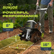 Sun Joe Corded Electric Garden Tiller & Cultivator with Steel Tines, TJ604E