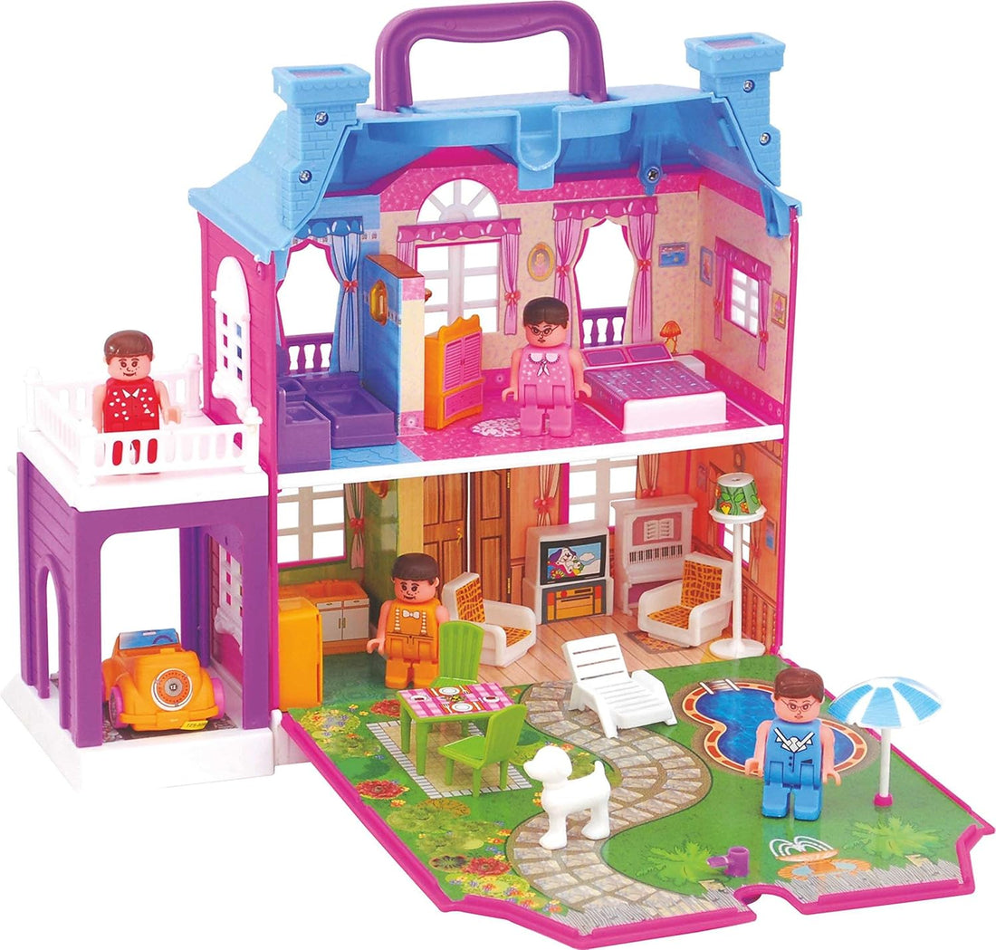 Toyzone Dream Palace Doll House(40 Pcs) Girls Doll House|Play Set with Accessories