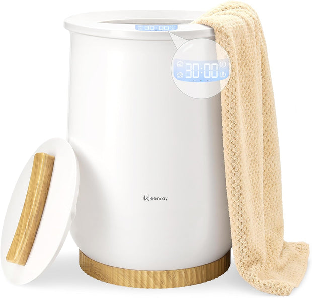 OPEN BOX Keenray Upgraded Towel Warmer Bucket CL1 PLUS, Large Towel Warmer- White