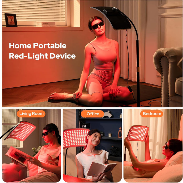 SUNKENET Red Light Panel for Body and Face, Infrared Red Light Lamp with Stable Stand, 660nm and 850nm Infrared Pannel