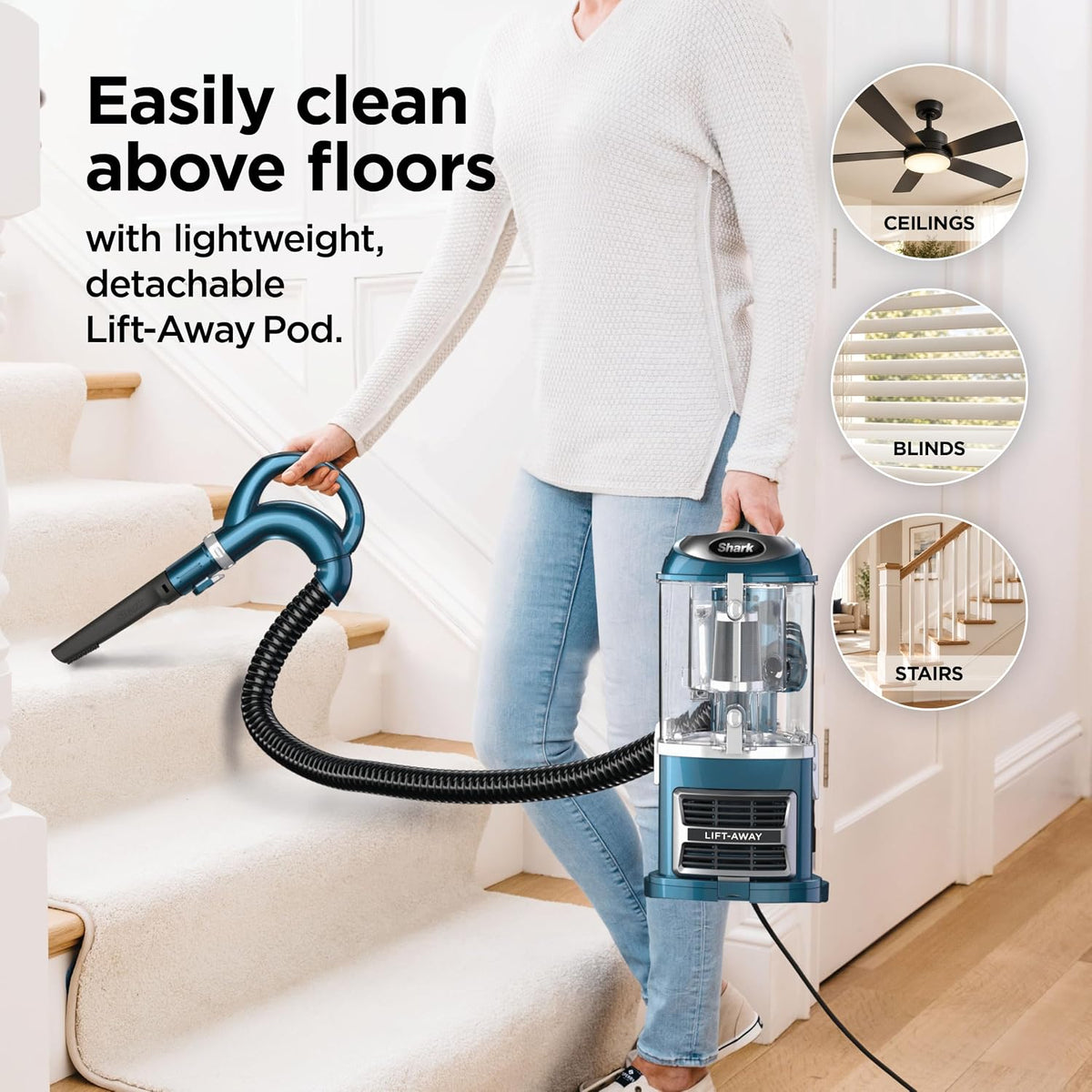 DEMO/ LIKE NEW Shark Navigator Lift-Away Vacuum, Self-Cleaning, HEPA, Teal, ZU503AMZ