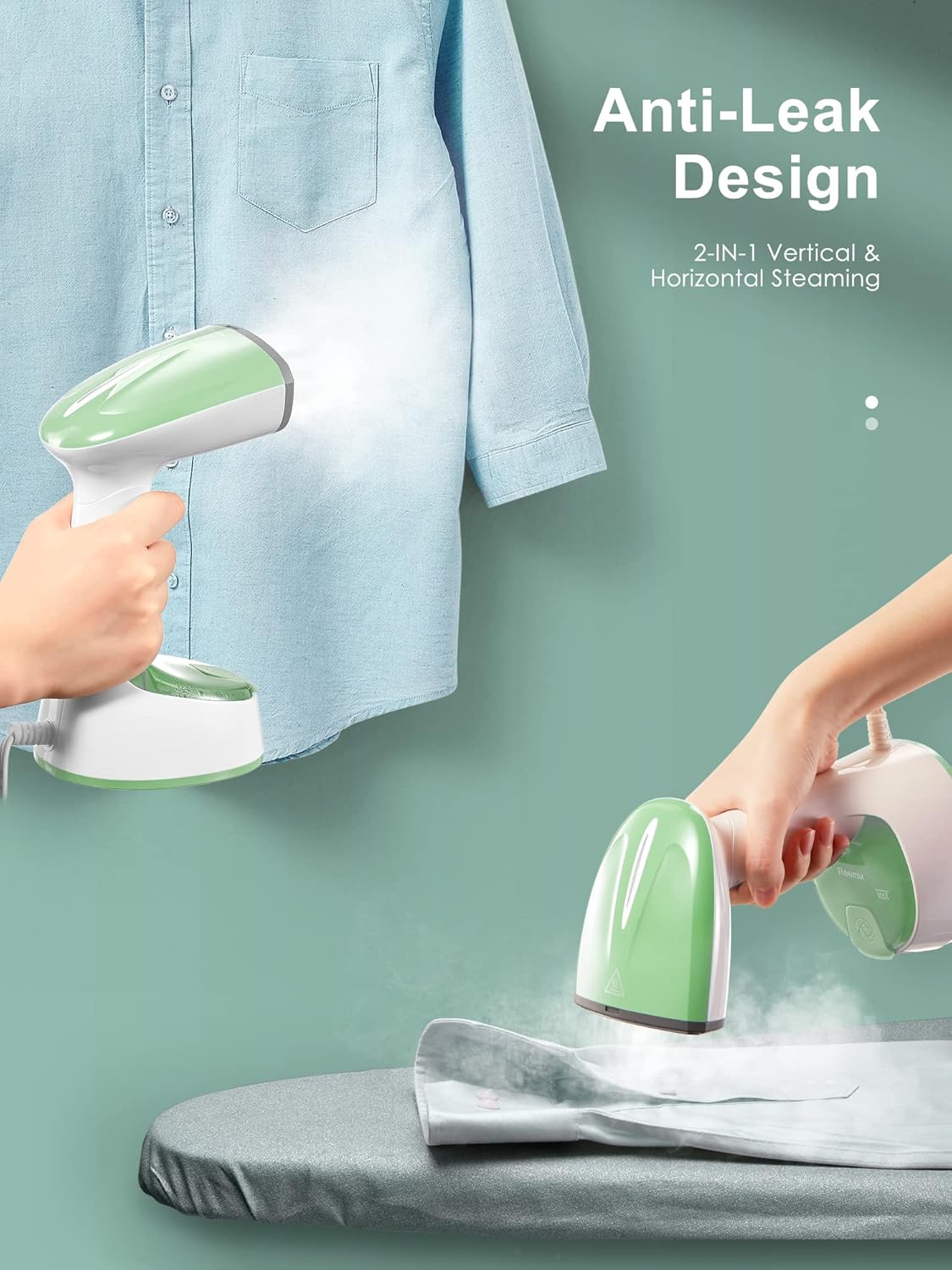 Reemix Steamer for Clothes, Foldable Steam Iron, Handheld Travel Clothes