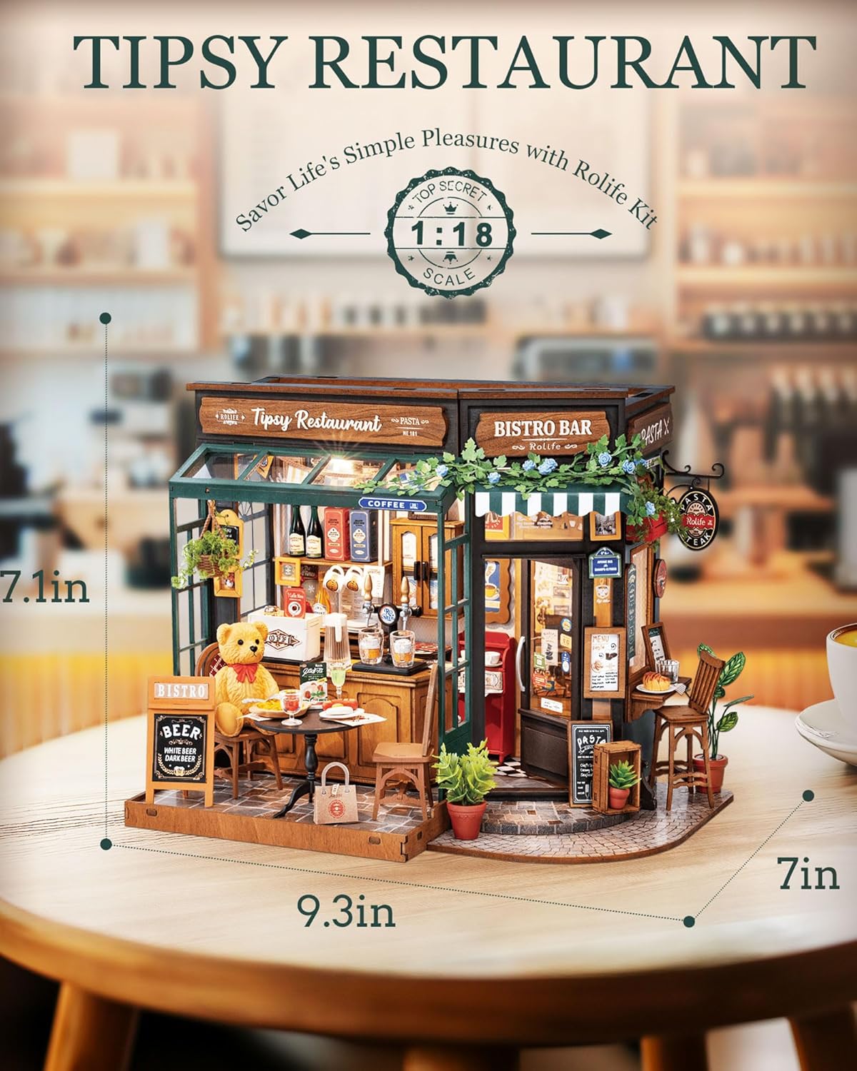 Rolife DIY Miniature House Kit Tipsy Restaurant (DG167) Dollhouse Kit