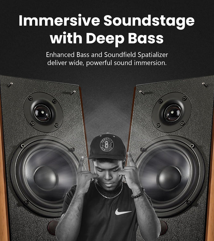 New /OPEN BOX Edifier R2000DB Active Bluetooth Bookshelf 120 Watts RMS with 5″ Large Woofer – Warm Oak